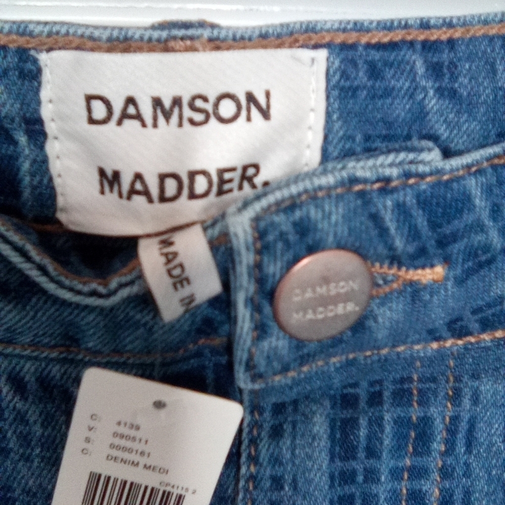 Damson Madder Tovie Mid Rise Straight Leg Laser Check Jeans Sz. 4 - Picture 12 of 16